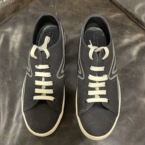 Rag and bone Black low top Retro Canvas Court Sneakers in size 7.5 - Picture 6 of 15